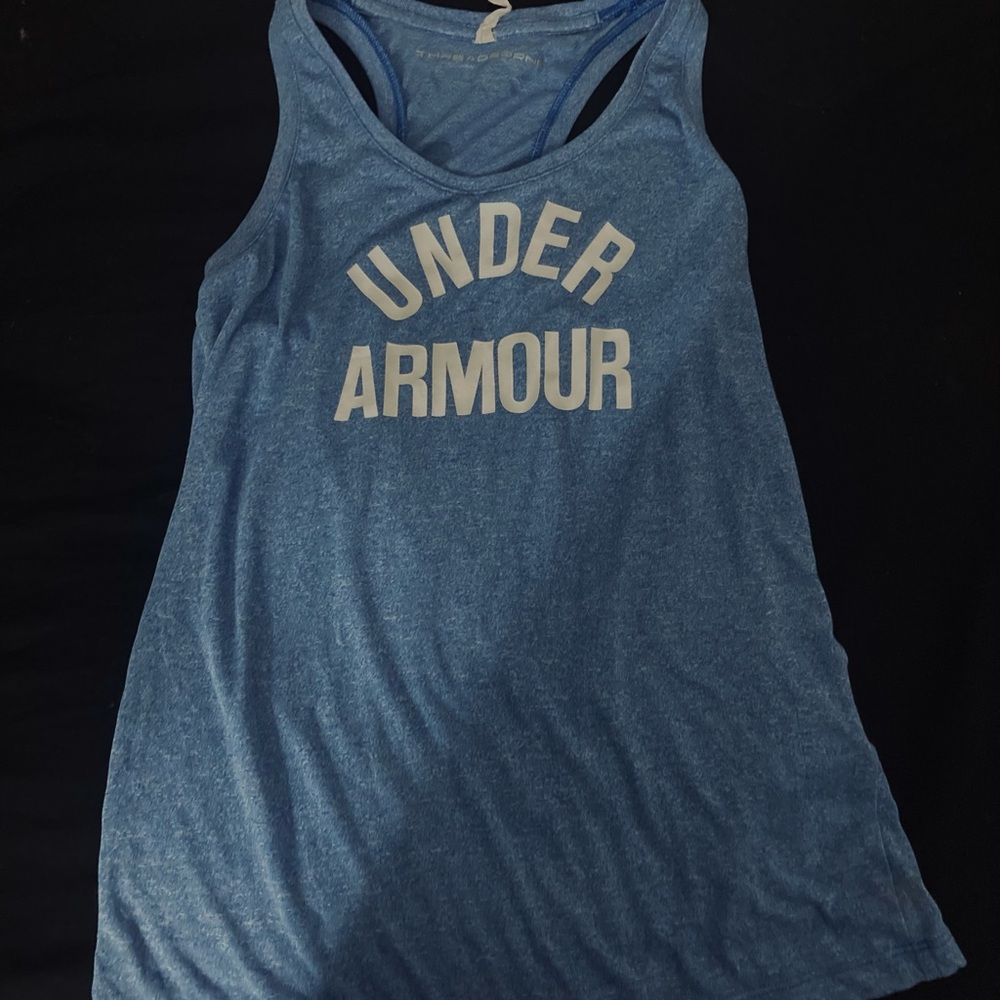 blue, medium, under armour workout shirt!!